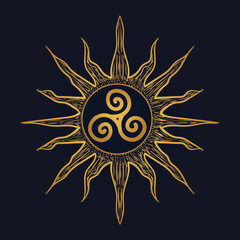 Triskelion symbol tattoo, vector 