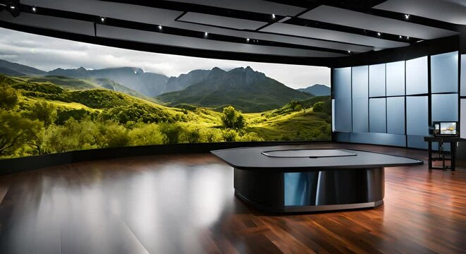 TV recording studio. TV set.