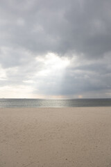 Fototapeta na wymiar Baltic Sea coast in cloudy weather in Sopot, Poland