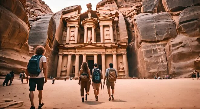 Tourists in Petra.