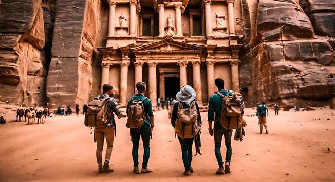 Tourists in Petra.