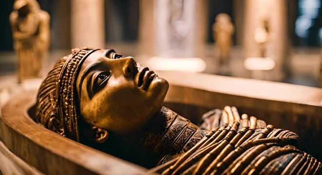 Mummy in an Egyptian museum.