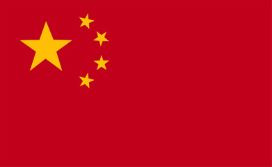Chinese flag vector illustration. The national flag of China.