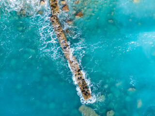 Drone Photo of Ölüdeniz Beach with its Wonderful Turquoise Sea, Kumburnu Fethiye, Muğla Turkiye (Turkey)