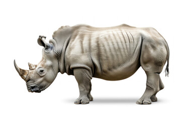 full body rhinoceros isolated on white background
