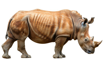 Obraz premium full body rhinoceros isolated on white background