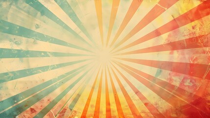 Retro grunge sunburst background