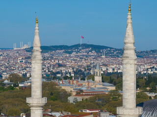 Nurosmaniye Mosque Drone Photo, Eminönü Fatih, Istanbul Turkiye (Turkey)