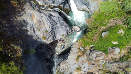 aerial pictures made with a dji mini 4 pro drone over Alcantara's Gorge, Sicily, Italy.
