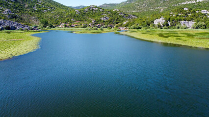 aerial pictures made with a dji mini 4 pro drone over Karuč, Montenegro.