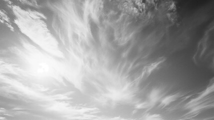 Black and white photography of the sky and clouds. Landscapes photography