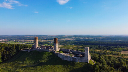 aerial pictures made with a dji mini 4 pro drone over Chęciny Castle, Poland.