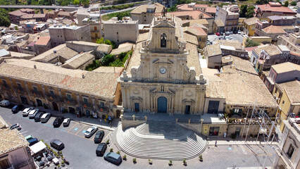 aerial pictures made with a dji mini 4 pro drone over Palazzolo Acreide, Sicily, Italy