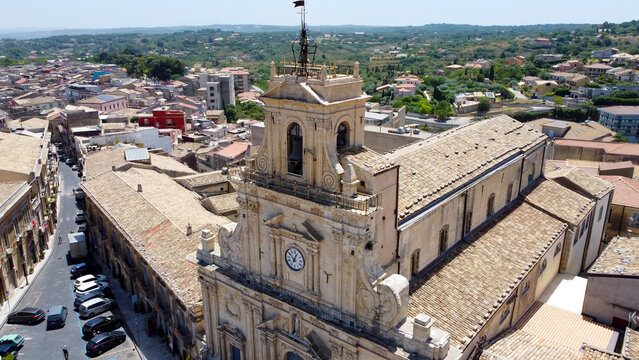 aerial pictures made with a dji mini 4 pro drone over Palazzolo Acreide, Sicily, Italy