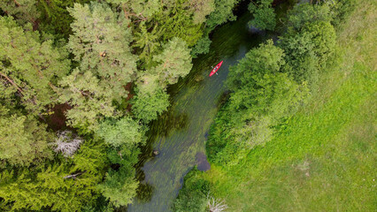 aerial pictures made with a dji mini 4 pro drone over Rospuda River, Poland.