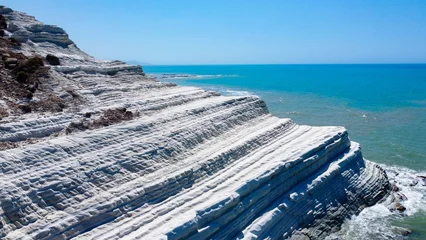 Store enrouleur tamisant Scala dei Turchi, Sicile aerial pictures made with a dji mini 4 pro drone over Scala dei Turchi, Sicily, Italy.