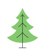 Tree sign in minimalistic style. Christmas fir tree. Vector illustration	
