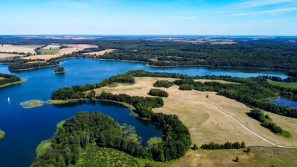 aerial pictures made with a dji mini 4 pro drone over Dobskie Lake, Poland.