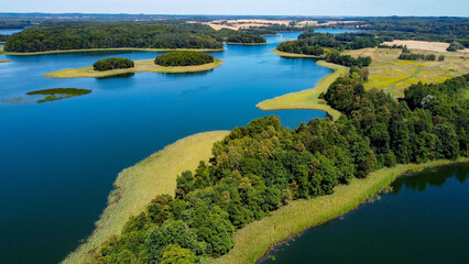 aerial pictures made with a dji mini 4 pro drone over Dobskie Lake, Poland.