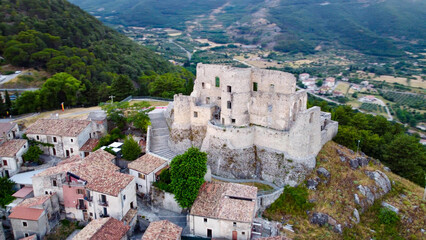 Fototapeta na wymiar aerial pictures made with a dji mini 4 pro drone over Morano Calabro, Calabria, Italy.