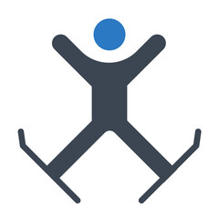 athlete, ski, sport - Duotone icon style