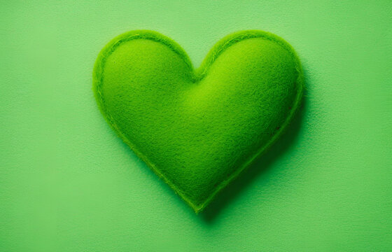 Green heart Realistic 3d love heart symbol Illustration
