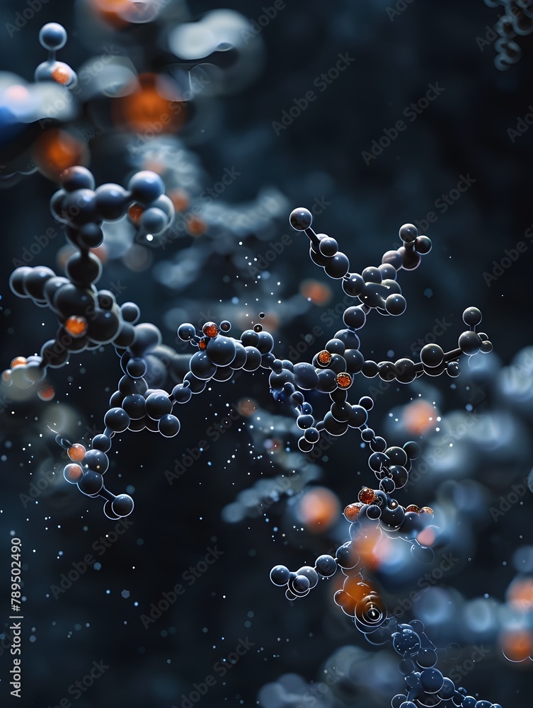 Poster in-depth of insulin's intricate three-dimensional molecular structure in a 3d