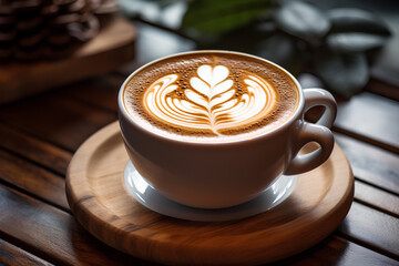 coffee latte in coffee shop cafe