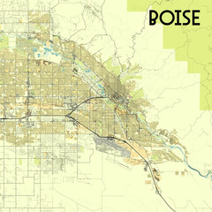 Boise Idaho USA map poster art
