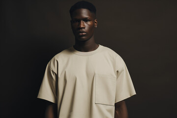 Black Men's Cropped T-Shirt