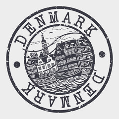 Denmark Stamp Postal. Silhouette Seal. Passport Round Design. Vector Icon. Design Retro Travel. National Symbol.