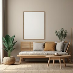 Modern Interior Design: Wall Poster Mockup in House Setting