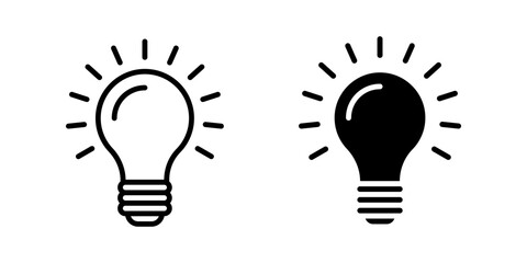 Lightbulb icon set. for mobile concept and web design. vector illustration