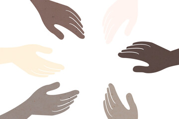 Png diverse united hands illustrations for equality movement