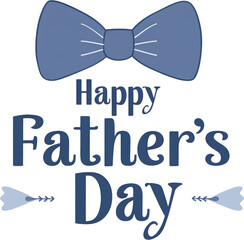 A simple for "Happy Father's Day" with the text in blue and bow