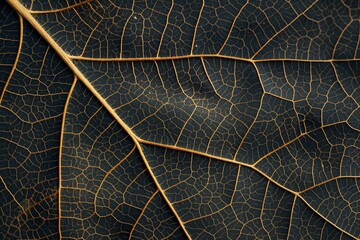 Detailed Close Up of a Leafs Vein