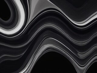 Monochrome Onyx Line Abstract Composition.