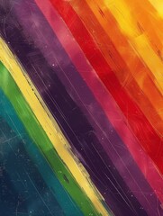 A colorful painting of a rainbow with a brush stroke effect. The painting is full of vibrant colors and has a dreamy, whimsical feel to it