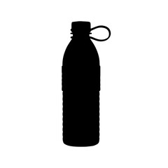 Plastic water bottle silhouette vector illustration on white background.