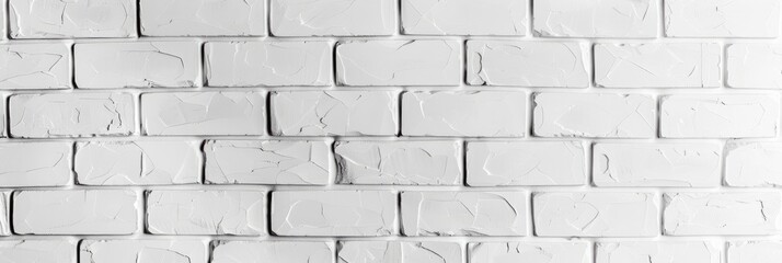 Panorama background with white brick wall texture