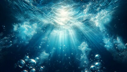 Underwater Light and Beautiful Bubbles, Generative AI