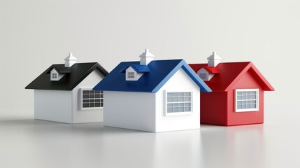 home insurance, colors white, dark blue and red 