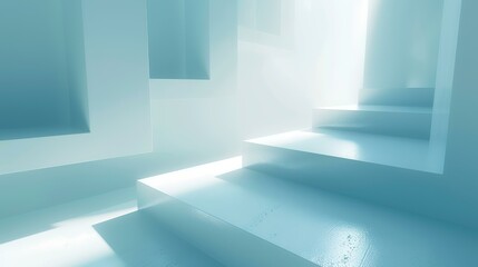 Abstract Modern White Architecture Design Background. 3d Render Illustration.