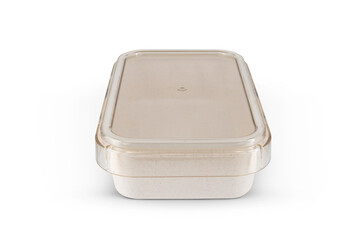 plastic transparent food container isolated on white background