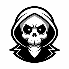 Black and white skull vector illustration 