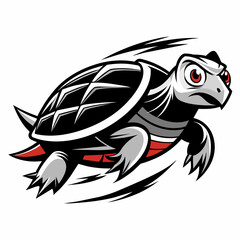 Black and white fish turtle Tortoise Vector vector illustration 