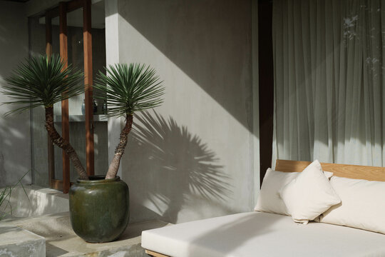Fototapeta Terrace of a Modern Villa on a Sunny Day
