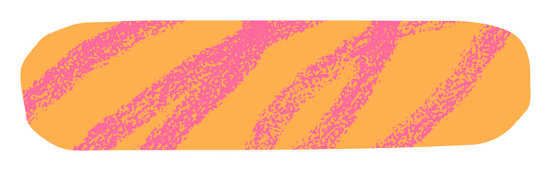 Abstract orange and pink cut out shape isolated on white background. Bright rectangle shape collage vector element.