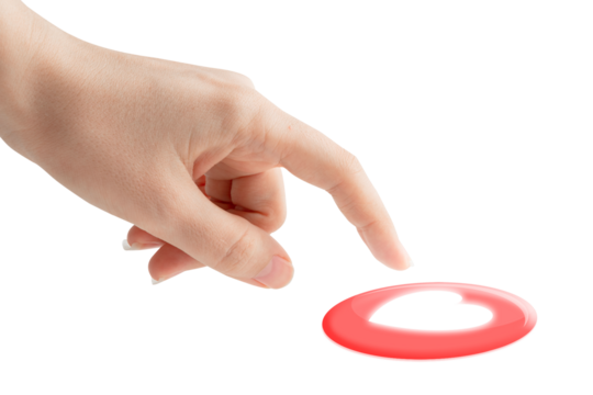 Closeup hand clicking love png social media reaction