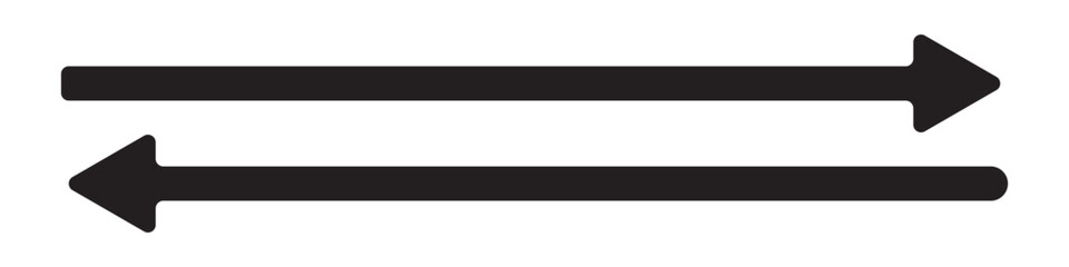 Obraz premium Horizontal long straight arrow signs. Left Right Arrow icon. Double horizontal arrow icon. Browse Horizontal Two Way Arrow Icons. Straight long dual arrow vector icon. 11:11